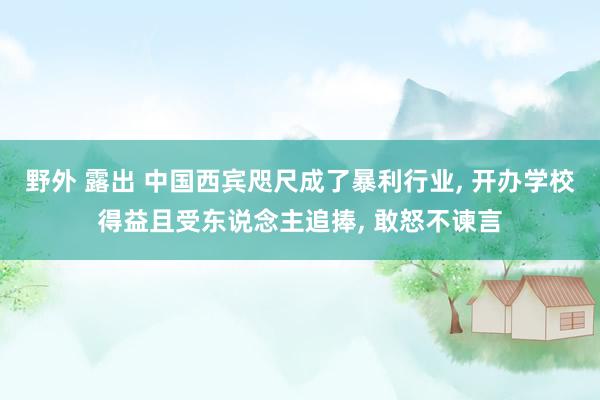 野外 露出 中国西宾咫尺成了暴利行业， 开办学校得益且受东说念主追捧， 敢怒不谏言