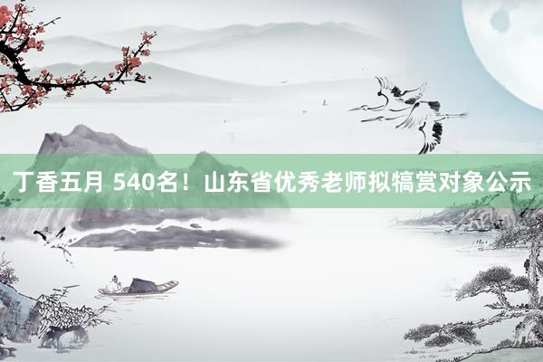 丁香五月 540名！山东省优秀老师拟犒赏对象公示