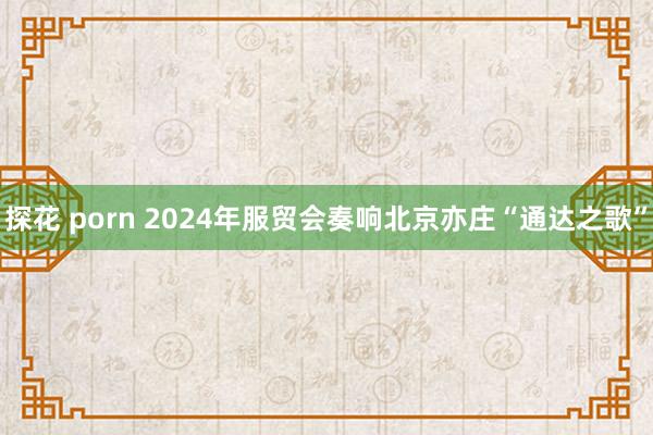 探花 porn 2024年服贸会奏响北京亦庄“通达之歌”