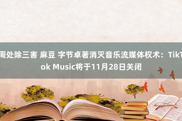 周处除三害 麻豆 字节卓著消灭音乐流媒体权术：TikTok Music将于11月28日关闭