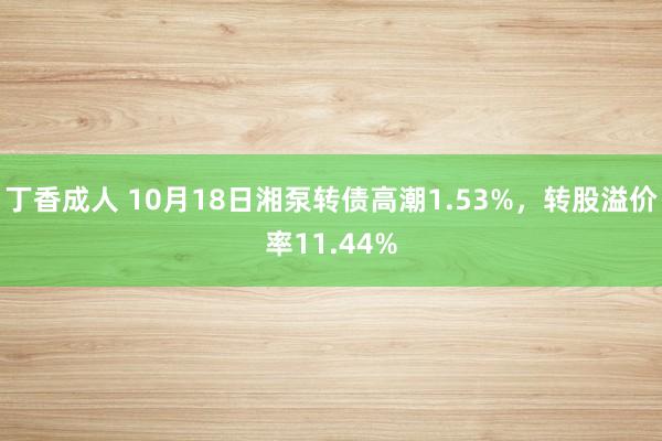 丁香成人 10月18日湘泵转债高潮1.53%，转股溢价率11.44%