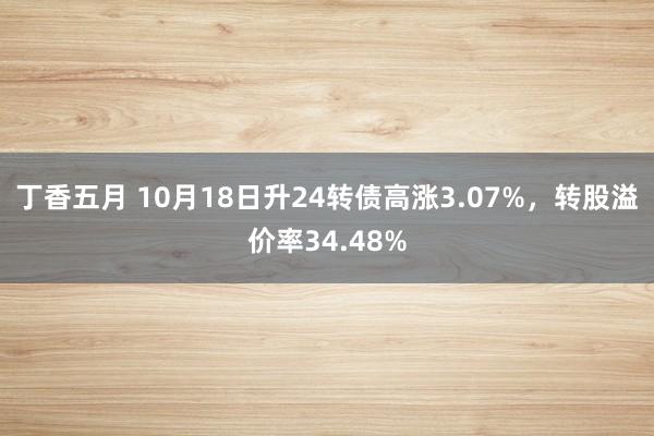 丁香五月 10月18日升24转债高涨3.07%，转股溢价率34.48%