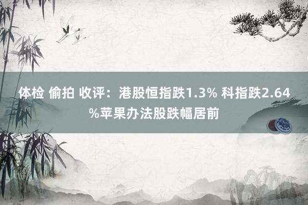 体检 偷拍 收评：港股恒指跌1.3% 科指跌2.64%苹果办法股跌幅居前