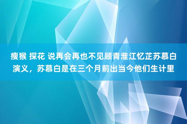 瘦猴 探花 说再会再也不见顾青淮江忆芷苏慕白演义，苏慕白是在三个月前出当今他们生计里