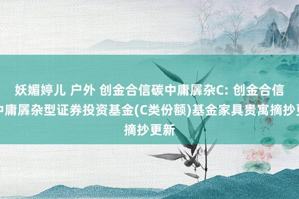 妖媚婷儿 户外 创金合信碳中庸羼杂C: 创金合信碳中庸羼杂型证券投资基金(C类份额)基金家具贵寓摘抄更新