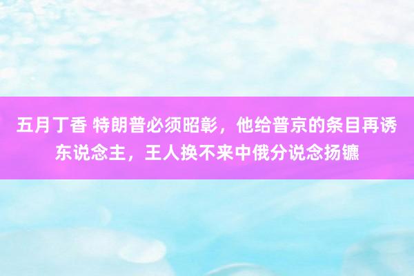 五月丁香 特朗普必须昭彰，他给普京的条目再诱东说念主，王人换不来中俄分说念扬镳