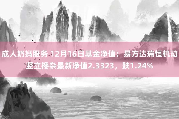 成人奶妈服务 12月16日基金净值：易方达瑞恒机动竖立搀杂最新净值2.3323，跌1.24%