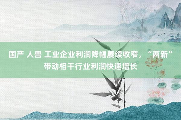 国产 人兽 工业企业利润降幅赓续收窄，“两新”带动相干行业利润快速增长