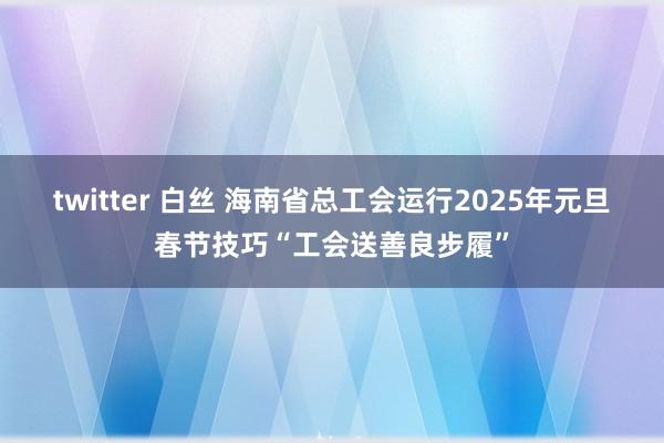 twitter 白丝 海南省总工会运行2025年元旦春节技巧“工会送善良步履”