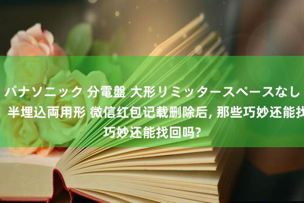 パナソニック 分電盤 大形リミッタースペースなし 露出・半埋込両用形 微信红包记载删除后， 那些巧妙还能找回吗?